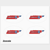 Tennessee State Flag and Map Ovale Sticker (Vel)