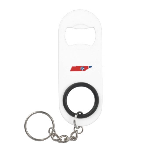 Tennessee State Flag and Map Sleutelhanger Flessenopener (Voorkant)