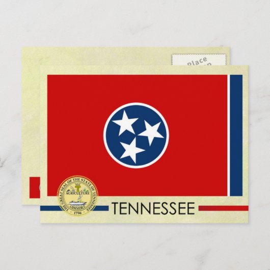 Tennessee State Flag and Seal Briefkaart (Voorkant / Achterkant)