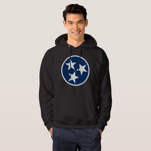 Tennessee State Flag Blue White Stars Hoodie (Voorkant volledig)