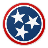 Tennessee State Flag Blue White Stars Keramische Knop (Voorkant)