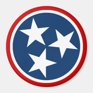 Tennessee State Flag Blue White Stars Magneet