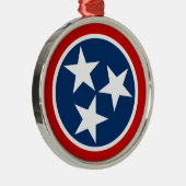 Tennessee State Flag Blue White Stars Metalen Ornament (Rechts)