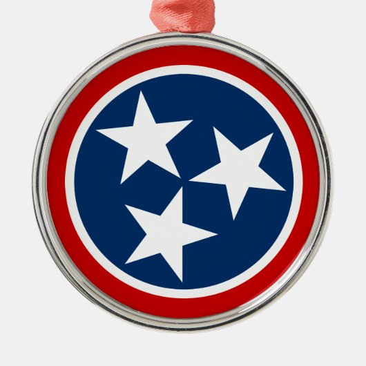 Tennessee State Flag Blue White Stars Metalen Ornament (Voorkant)