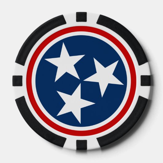 Tennessee State Flag Blue White Stars Poker Chips (Voorkant)