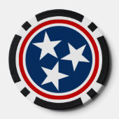 Tennessee State Flag Blue White Stars Poker Chips (Achterkant)