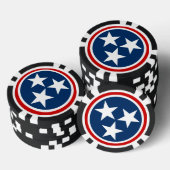 Tennessee State Flag Blue White Stars Poker Chips (Opstapeling)