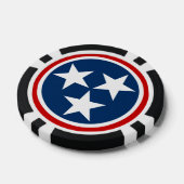 Tennessee State Flag Blue White Stars Poker Chips (Enkel)