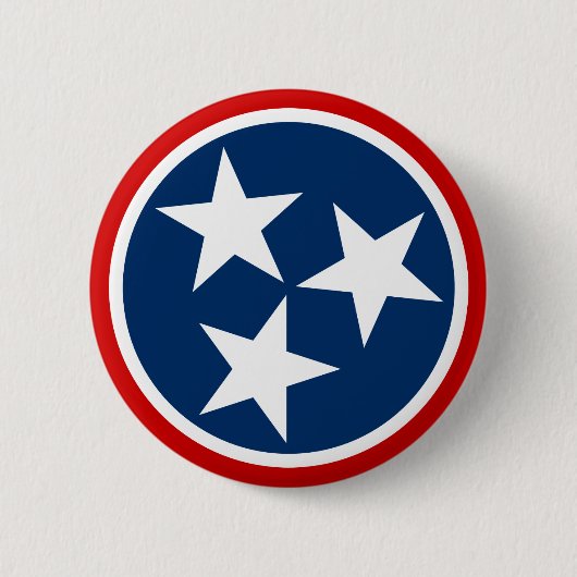 Tennessee State Flag Blue White Stars Ronde Button 5,7 Cm (Voorkant)