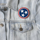 Tennessee State Flag Blue White Stars Ronde Button 5,7 Cm (In situ)