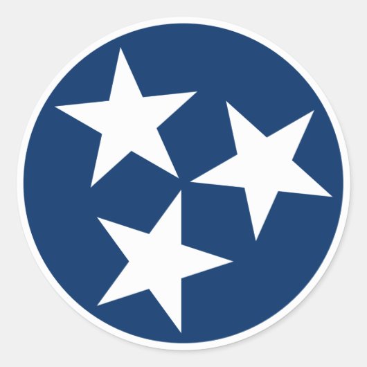 Tennessee State Flag Blue White Stars Ronde Sticker (Voorkant)