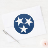 Tennessee State Flag Blue White Stars Ronde Sticker (Envelop)
