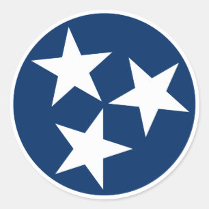 Tennessee State Flag Blue White Stars Ronde Sticker