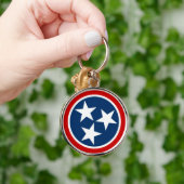 Tennessee State Flag Blue White Stars Sleutelhanger (Hand)