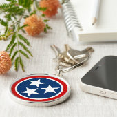 Tennessee State Flag Blue White Stars Sleutelhanger (Zijkant)