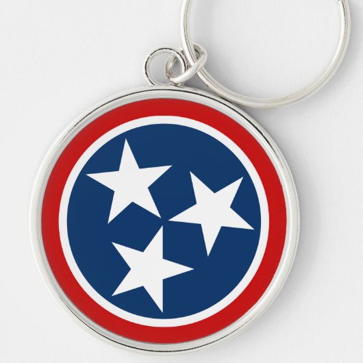 Tennessee State Flag Blue White Stars Sleutelhanger (Voorkant)