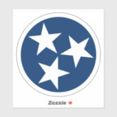 Tennessee State Flag Blue White Stars Sticker (Vel)