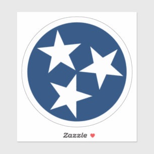 Tennessee State Flag Blue White Stars Sticker