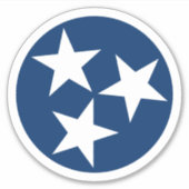 Tennessee State Flag Blue White Stars Sticker (Voorkant)