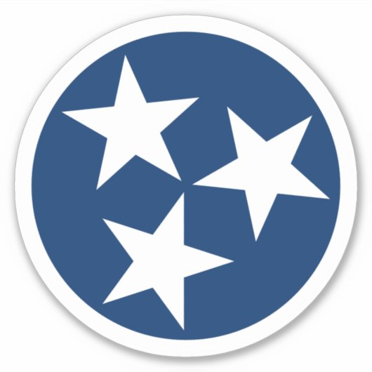 Tennessee State Flag Blue White Stars Sticker (Voorkant)