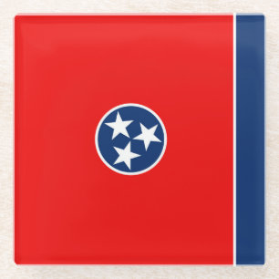 Tennessee State Flag Design Decor Glazen Onderzetter