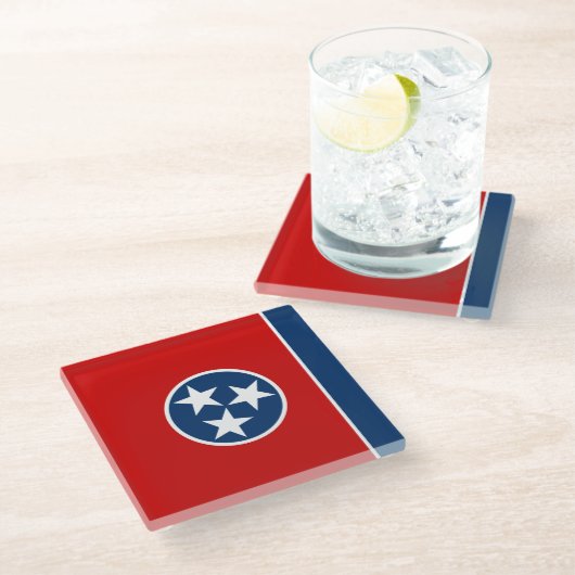Tennessee State Flag Glazen Onderzetter (Schuin)