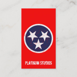 Tennessee State Flag Grunge Music Studio Visitekaartje