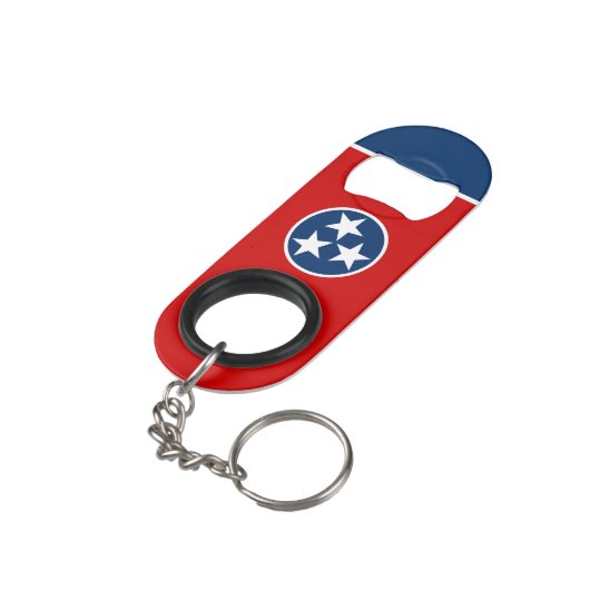 Tennessee State Flag Mini Flessenopener (Achterkant Gekanteld)