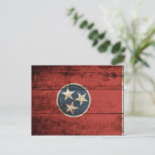 Tennessee State Flag op Old Wood Grain Briefkaart (Staand voorkant)