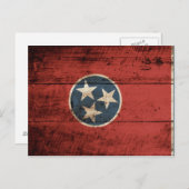 Tennessee State Flag op Old Wood Grain Briefkaart (Voorkant / Achterkant)