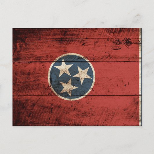 Tennessee State Flag op Old Wood Grain Briefkaart (Voorkant)