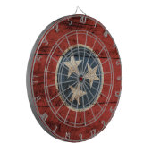 Tennessee State Flag op Old Wood Grain Dartbord (Voorkant Links)