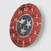 Tennessee State Flag op Old Wood Grain Grote Klok (Hoek)