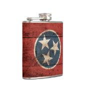 Tennessee State Flag op Old Wood Grain Heupfles (Rechts)