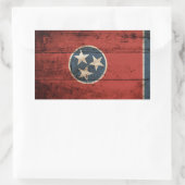 Tennessee State Flag op Old Wood Grain Rechthoekige Sticker (Tas)