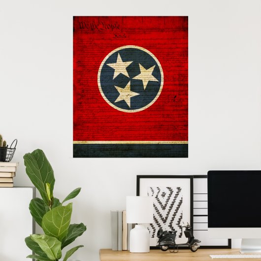 Tennessee State Flag Poster (Thuiskantoor)