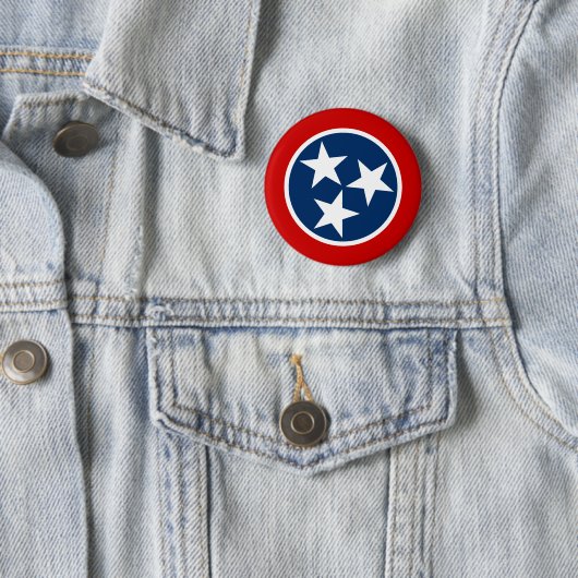 Tennessee State Flag Ronde Button 5,7 Cm (In situ)