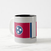 Tennessee State Flag Tweekleurige Koffiemok (Voorkant links)