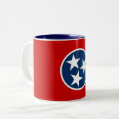 Tennessee State Flag Tweekleurige Koffiemok (Voorkant links)