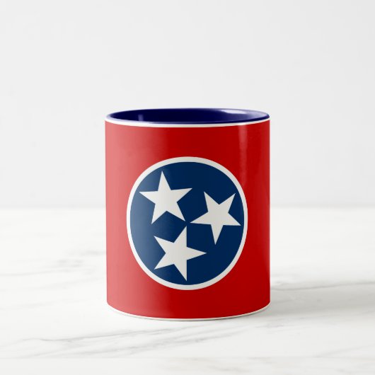 Tennessee State Flag Tweekleurige Koffiemok (Center)