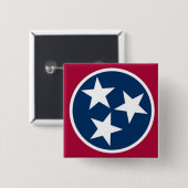 Tennessee State Flag Vierkante Button 5,1 Cm (Voorkant /achterkant)