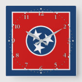 Tennessee State Flag Vierkante Klok (Voorkant)