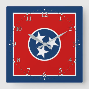 Tennessee State Flag Vierkante Klok