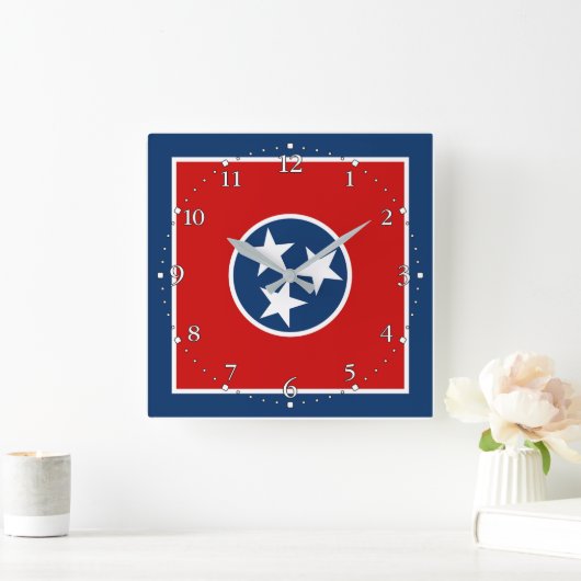Tennessee State Flag Vierkante Klok (Huis)