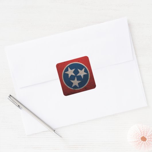 Tennessee State Flag Vierkante Sticker (Envelop)
