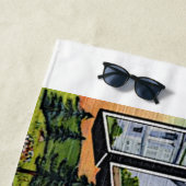 Tennessee State Greetings Colorful Retro Art Strandlaken (In situ)