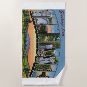 Tennessee State Greetings Colorful Retro Art Strandlaken (Voorkant)
