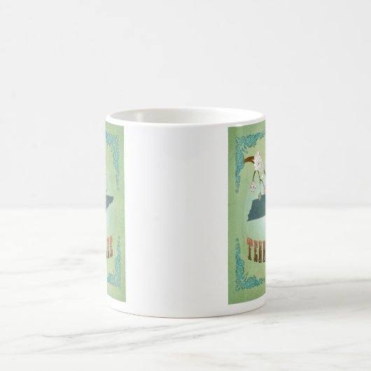 Tennessee State Map - Green Koffiemok (Center)