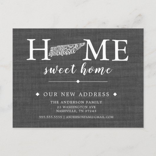 Tennessee State Moving Aankondiging Post Kaart (Voorkant)