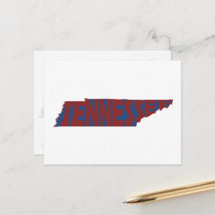 Tennessee State Name Word Art Red Briefkaart